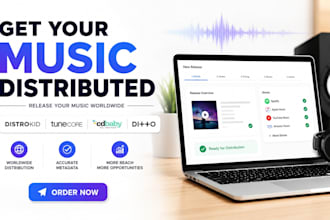 distribute your music through distrokid, tunecore, cd baby or ditto
