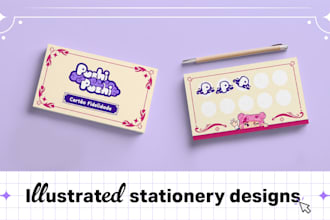 design playful stationery products with custom illustrations