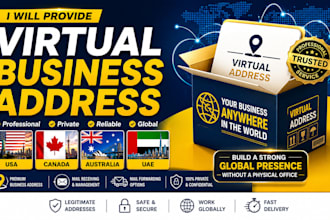 provide USA, canada, australia, uae, uk virtual business address