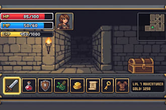 design custom pixel art UI hud elements for your indie game