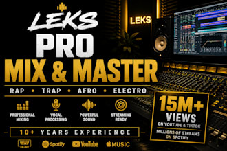 professionally mix and master your rap, trap or afro song