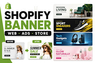 design shopify store banners, web banners and ads