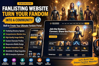 design a professional fanlisting website for your fandom