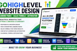 design a professional gohighlevel website, landing page