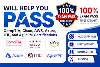 you pass comptia cisco AWS ,auzre itil and agilepm exam