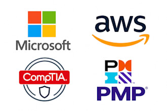 pass your microsoft , comptia,  pmp, aws certifications