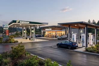 do charging or gas station exterior design, 3d charging port, 3d modelling