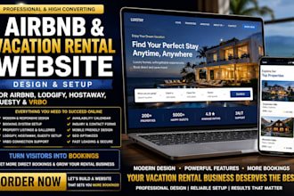 design airbnb website vacation rental website setup lodgify hostaway guesty vrbo