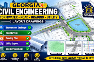 design georgia stormwater drainage, road, grading and utility layout drawings