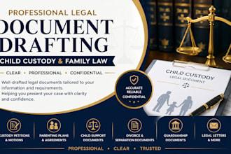draft child custody, family law divorce child support  and legal document