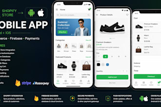 build shopify ecommerce mobile app for android and ios with firebase