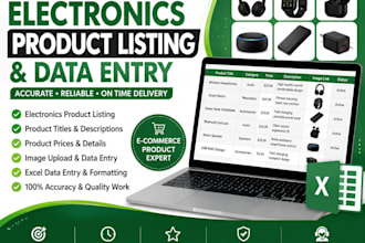 electronics product listing and data entry