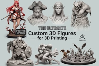 create 3d action figure, anime statue and toy model ready for 3d printing
