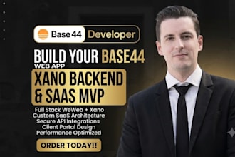 build base44 app xano backend unipile api ai saas mvp developer