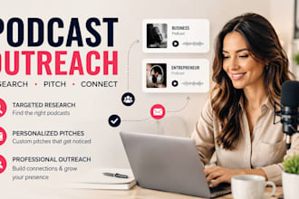 podcast outreach to find relevant shows and pitch you as a guest email campaigns