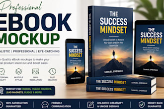 create a realistic professional 3d ebook mockup
