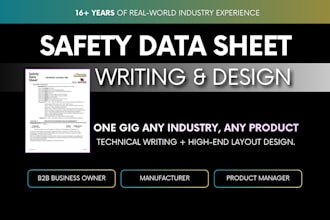 create and format safety data sheet for b2b products