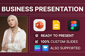 design business presentation in powerpoint, google slides or figma