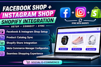 setup instagram, facebook shops and integrate with shopify