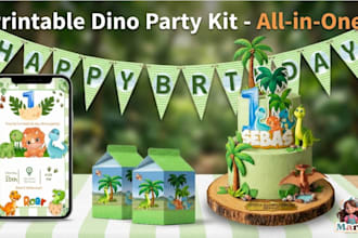 design custom printable party decoration kits