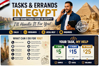 do tasks, errands and services for you in egypt