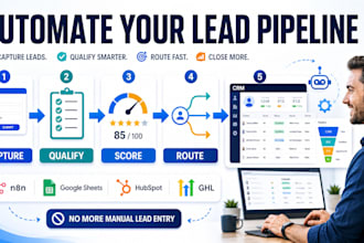 n8n lead generation capture qualify score route sync google sheets hubspot ghl
