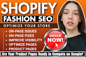 optimize shopify fashion store SEO, product pages, on page issues, store review