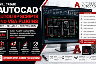 create custom autolisp scripts and vba plugins for autocad