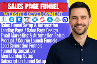 build sales funnel landing page in gohighlevel clickfunnel shopify system io seo