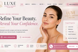 design wix cosmetic surgeon med spa liposuction mastopexy website
