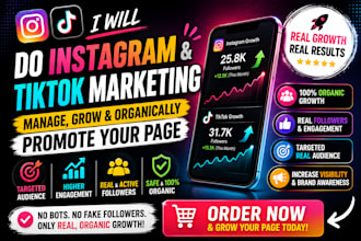 do instagram and tiktok marketing manage grow and organic promote your page