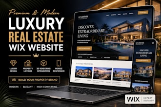 design a luxury wix website for real estate and interior design