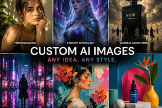 create unique custom ai images from your idea or reference, art visuals