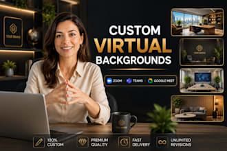 design a professional zoom, teams and google meet background