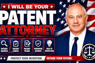 be your attorney for patent search, patent check, patent filing trademark search