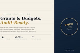 manage grants, budgets, and financial reporting