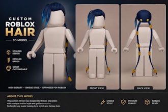 create custom 3d hair for roblox avatars