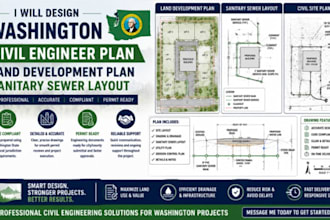 design washington civil engineer plan land development plan sanitary sewer