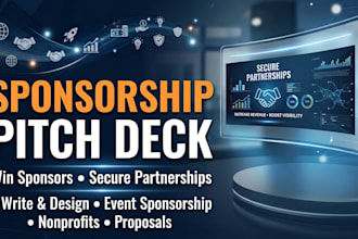 write, design event sponsorship pitch deck, nonprofits sponsorship proposal deck