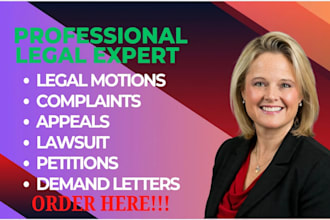prepare your lawsuits, legal complaints, legal motions, petitions and pleadings