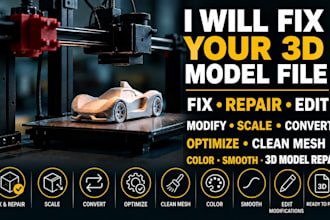 repair fix color edit stl file for 3d printing mesh errors and 3d model repair