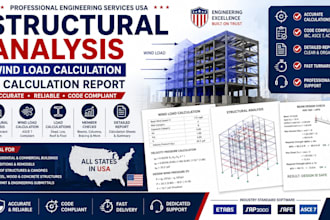 do structural analysis wind load calculation and calculation report in usa