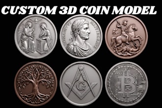 design custom 3d coin model challange coin bas relief medallion stl file print