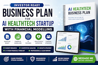 investor ready business plan for ai healthtech startup with financial modelling