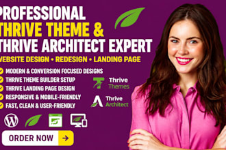 design or redesign website and landing page using  thrive theme thrive architect