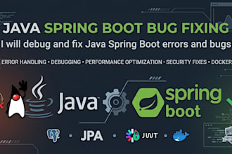 debug and fix java spring boot errors and bugs