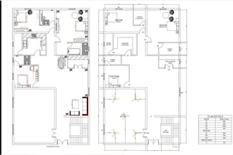 draft 2d cad floor plans, blueprint drawings for US and UK building permits