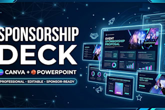 design sponsorship pitch deck, sponsor presentation, canva powerpoint pitch deck