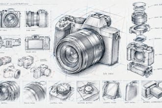 create product illustrations, technical drawings and product visuals