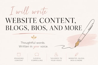 write website content, blogs, bios, and more